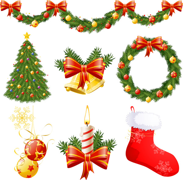 free vector Christmas decorations vector